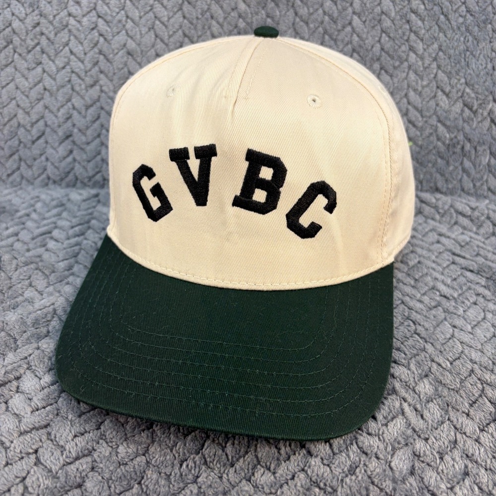 Otto GVBC Snapback Hat Cream Green Two Tone Embroidered Baseball Cap